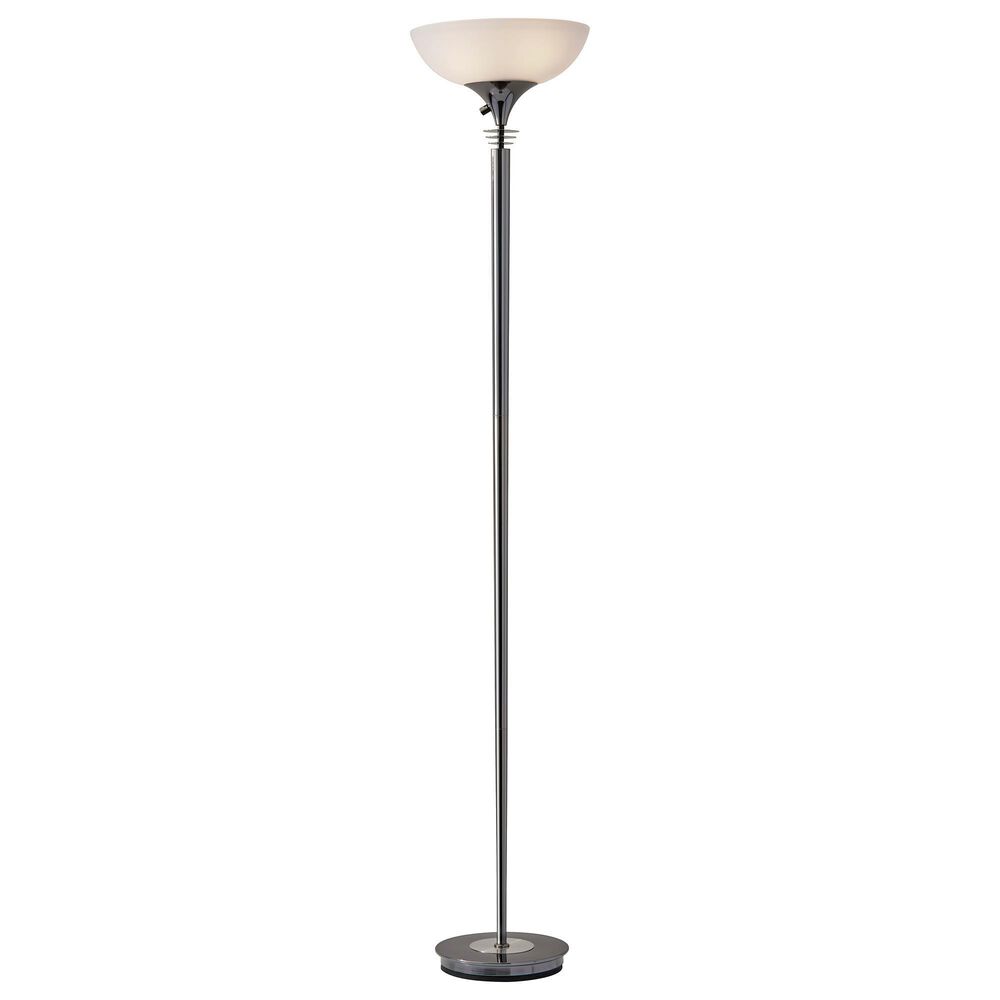 Adesso Metropolis Torchiere in Black Nickel, , large