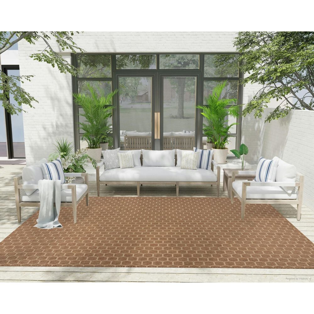 Nourison Twist Reversible 8&#39; x 10&#39; Natural Indoor/Outdoor Area Rug, , large