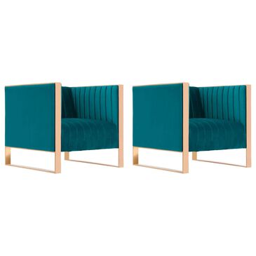 Dayton Trillium Accent Chair in Teal (Set of 2), , large