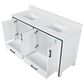 Lexora Home Ziva 60" Double Bathroom Vanity in White with 2 cm White Cultured Marble Top and Rectangular Sinks, , large