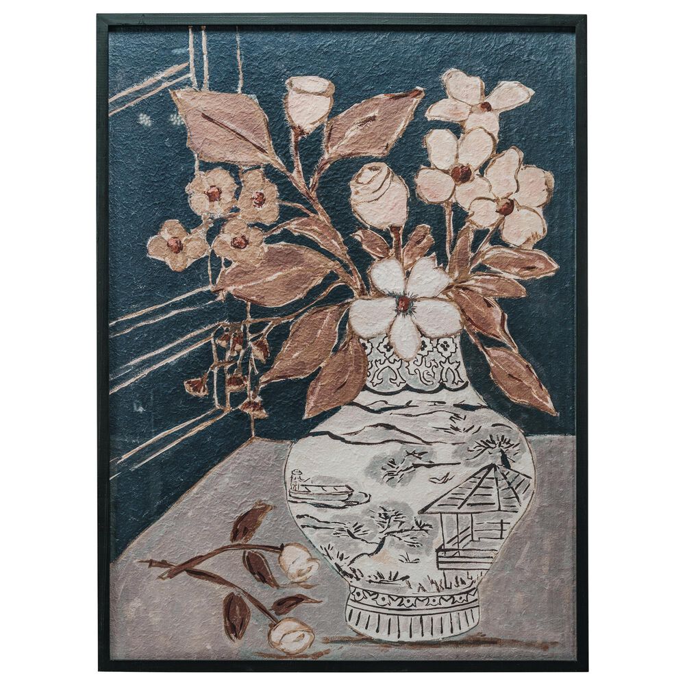 Creative Coop Collected Notions 48" x 36" Flowers and Vase Wall Art in Multicolor, , large