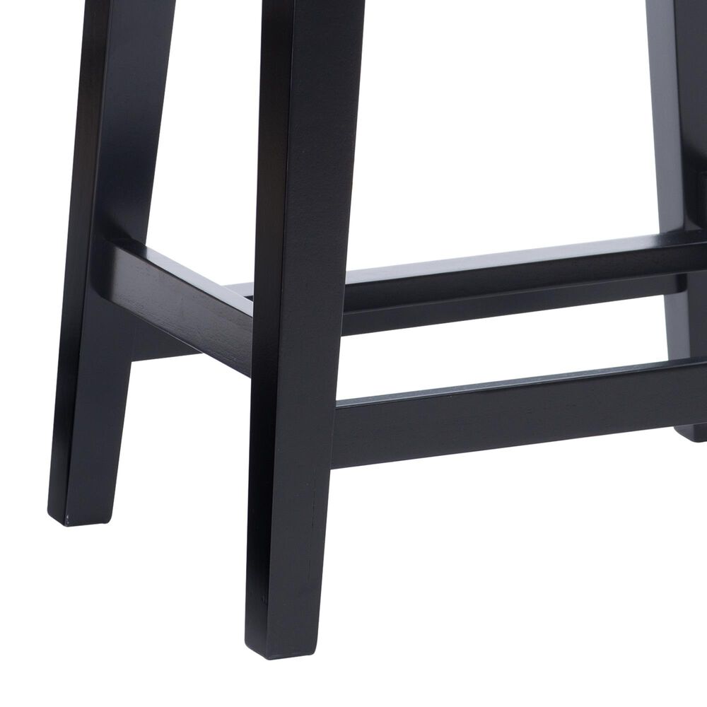 Linon Home Decor Walt Counter Stool with Black Cow Cushion in Black, , large