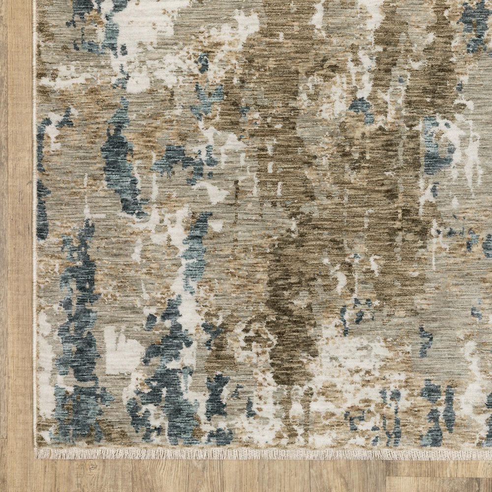 Oriental Weavers Echo Abstract Beige and Blue 2&#39;3&quot; x 7&#39;6&quot; Runner, , large