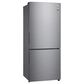 LG 15 Cu. Ft. Bottom Freezer Refrigerator in Stainless Steel, , large