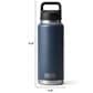 YETI Rambler 36 Oz Water Bottle with Color-Blocked Chug Cap in Olive and King Crab Orange, , large