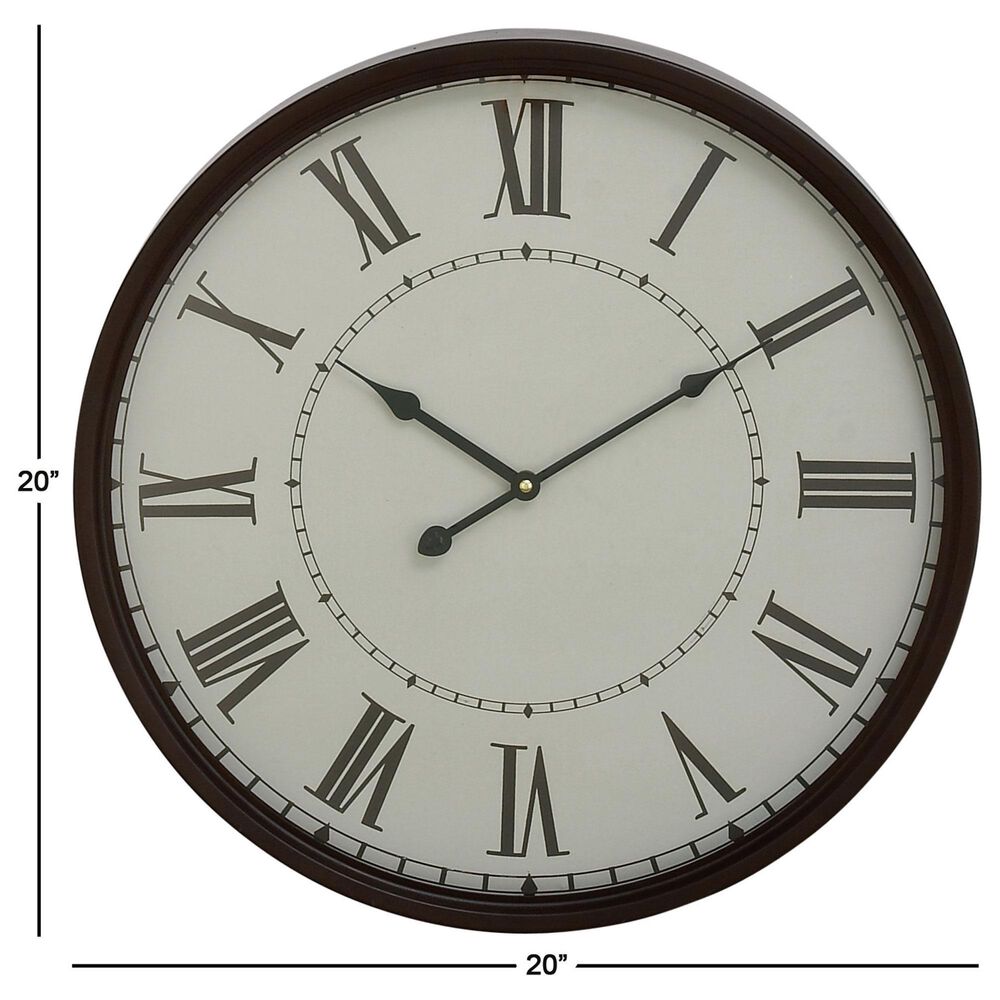Maple and Jade 20&quot; Decorative Wall Clock in Matte Black and White, , large