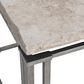 Bernhardt Riverton Side Table in Honed Bianco Travertine and Silver, , large