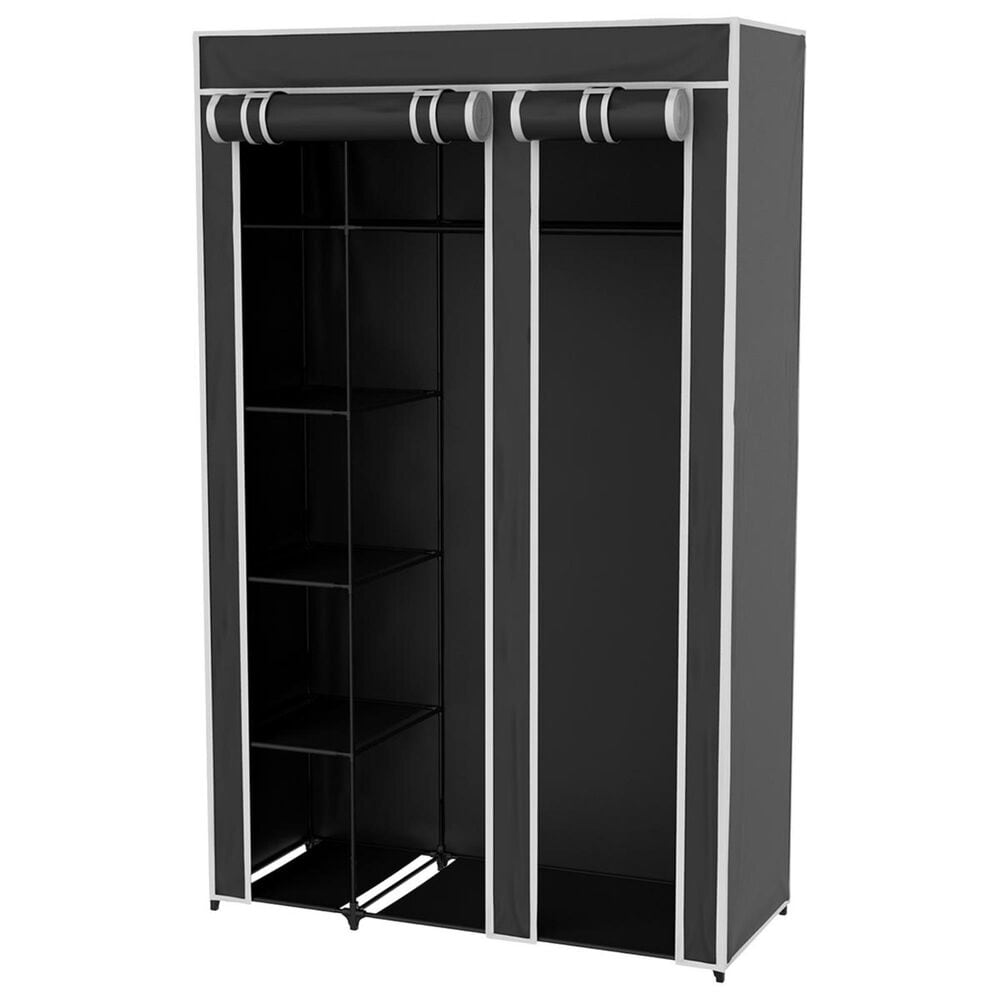 Timberlake Lavish Home Wardrobe Closet Organizer in Black, , large