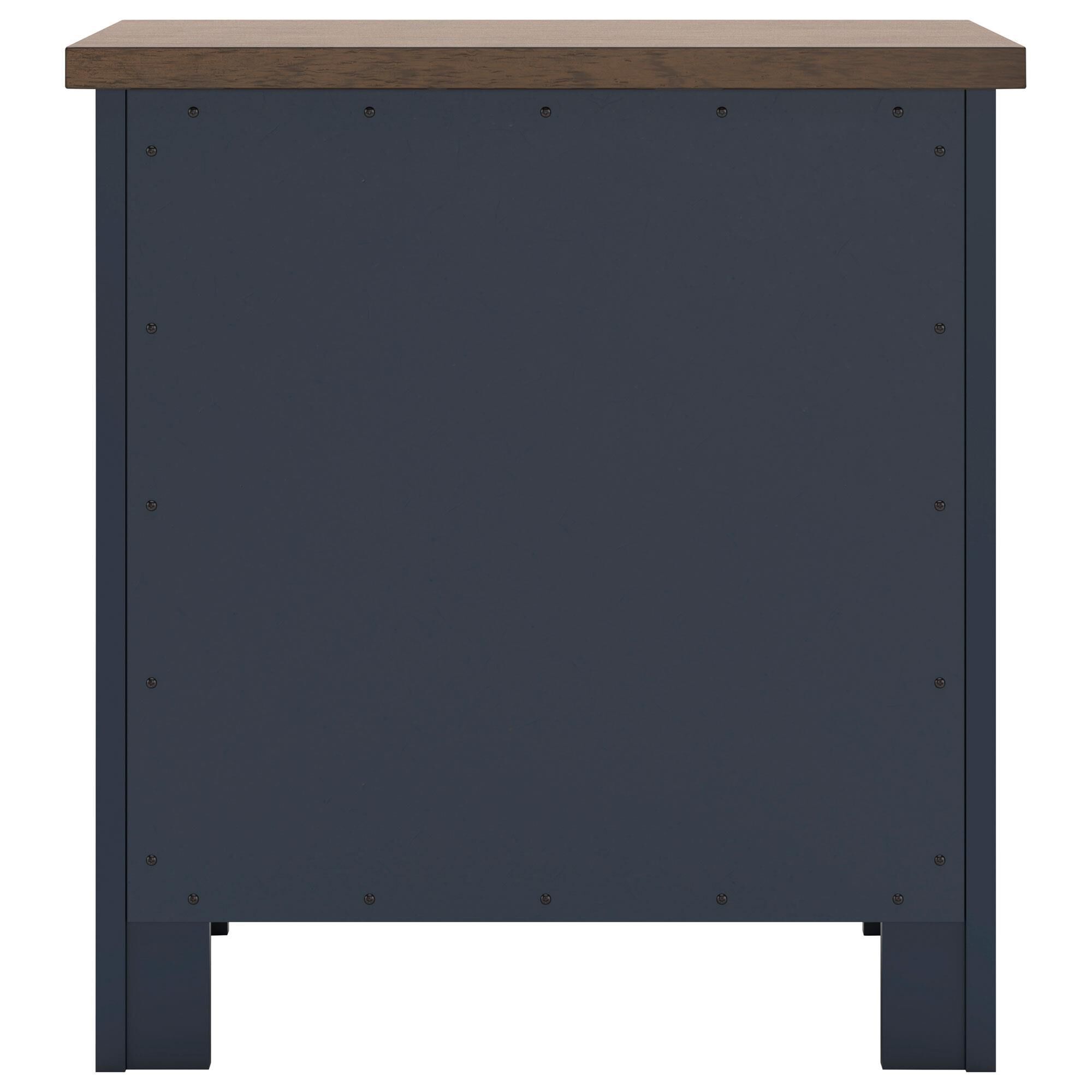 Ashley Landocken 2-Drawer Nightstand in Dark Slate Blue and Light