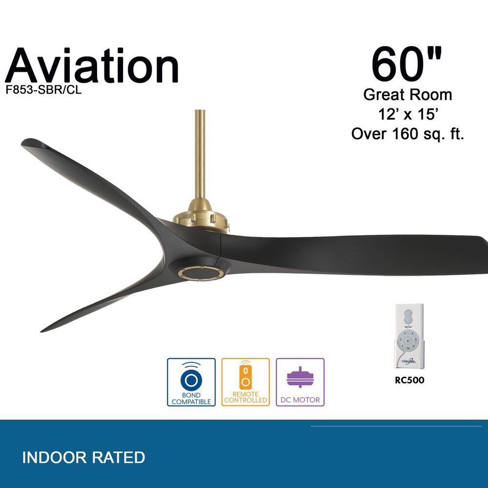 Minka-Aire Aviation 60" Ceiling Fan in Soft Brass, , large