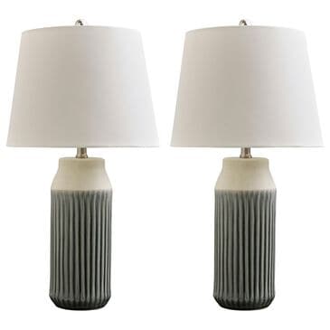 Ashley Afener Table Lamp in Blue and Beige (Set of 2), , large