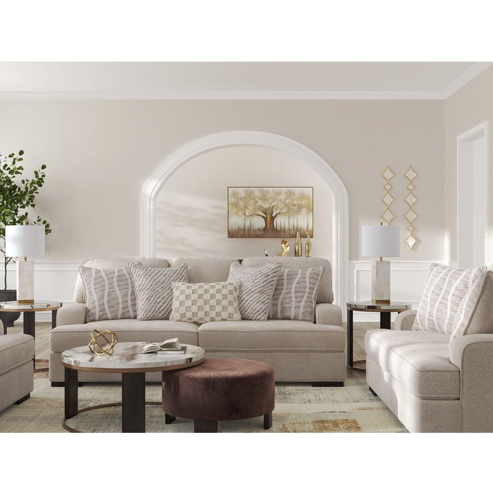 Ashley High Profile Stationary Sofa in Taupe, , large