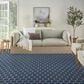 Nourison Twist Reversible 10" x 14" Blue Indoor/Outdoor Area Rug, , large