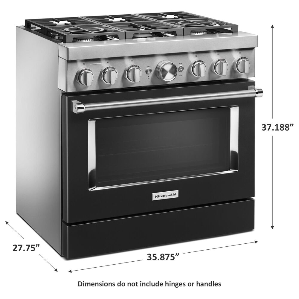 KitchenAid 36&quot; Professional Dual Fuel Range in Imperial Black, , large