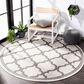 Safavieh Bermuda 6"7" Round Ivory and Grey Indoor/Outdoor Area Performance Rug, , large