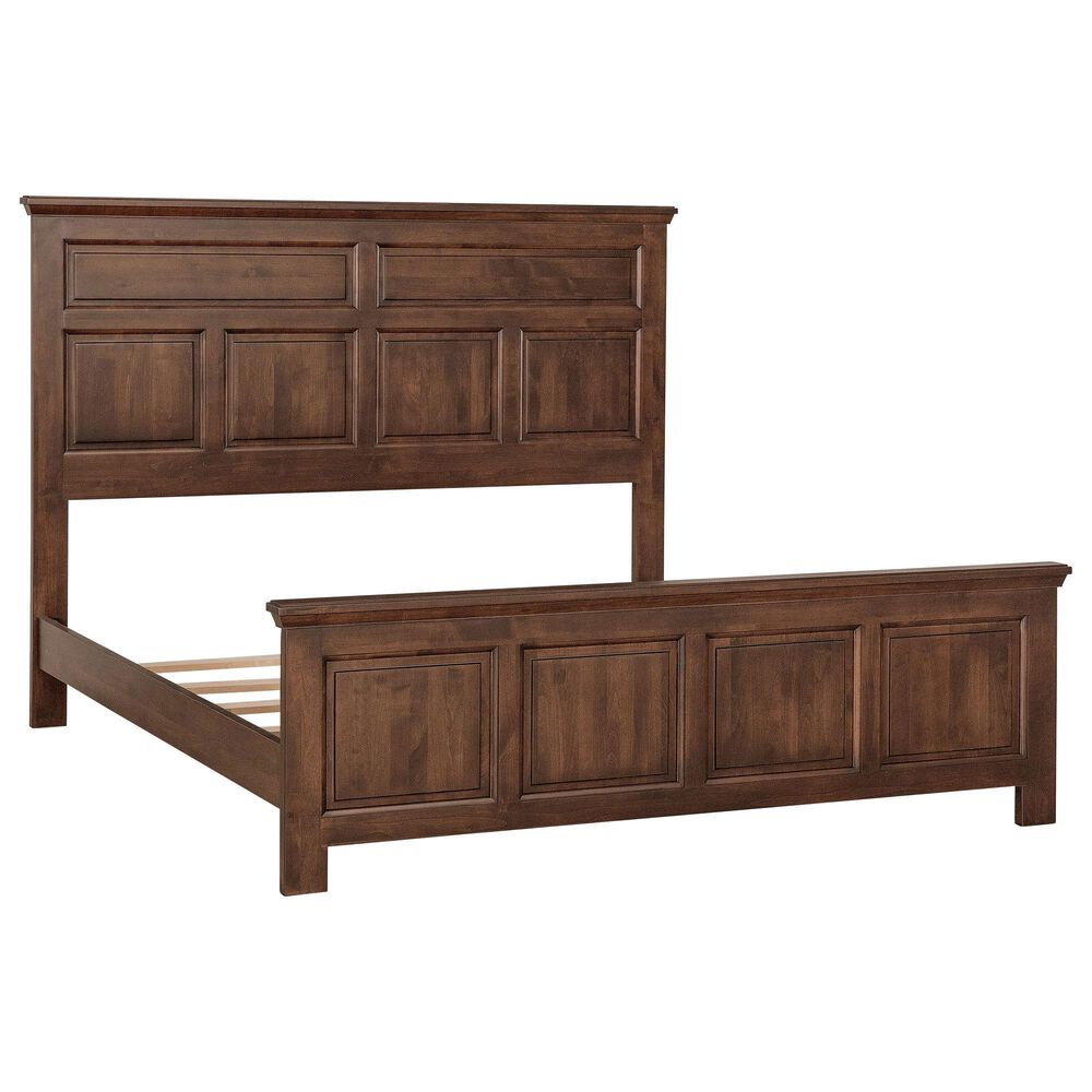 Archbold Furniture Heritage Estate King Panel Bed in Brown Mahogany, , large