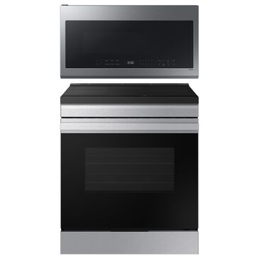 SAMSUNG 2-Piece Kitchen Package with 30" Slide-In Induction Range and 2.1 Cu. Ft. Over-the-Range Microwave in Fingerprint Resistant Stainless Steel, , large