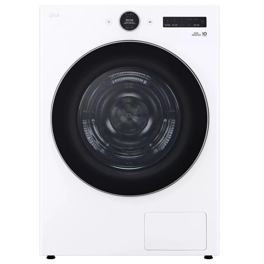 LG 7.8 Cu. Ft. Mega Capacity Smart Front Load Dryer with Dual Inverter Heat Pump in White, , large