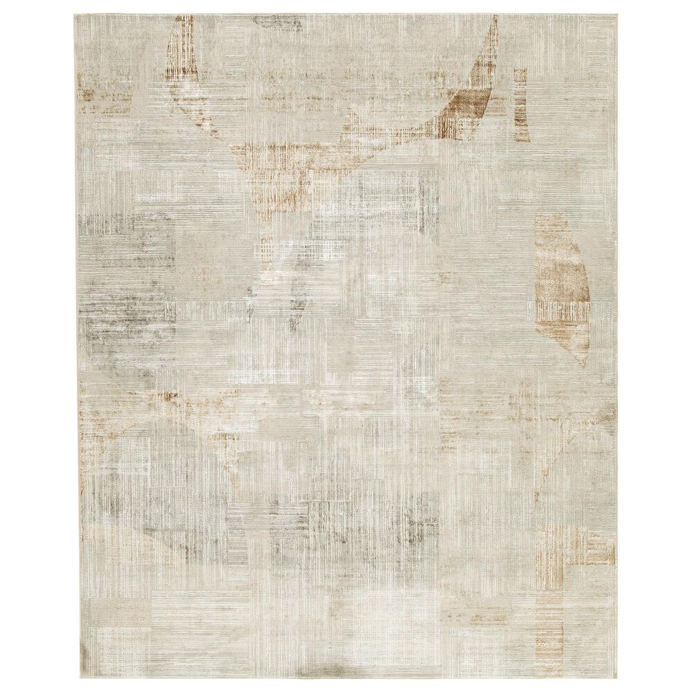 Ashley Truward 8" x 10" Linen, Gray and Caramel Area Rug, , large