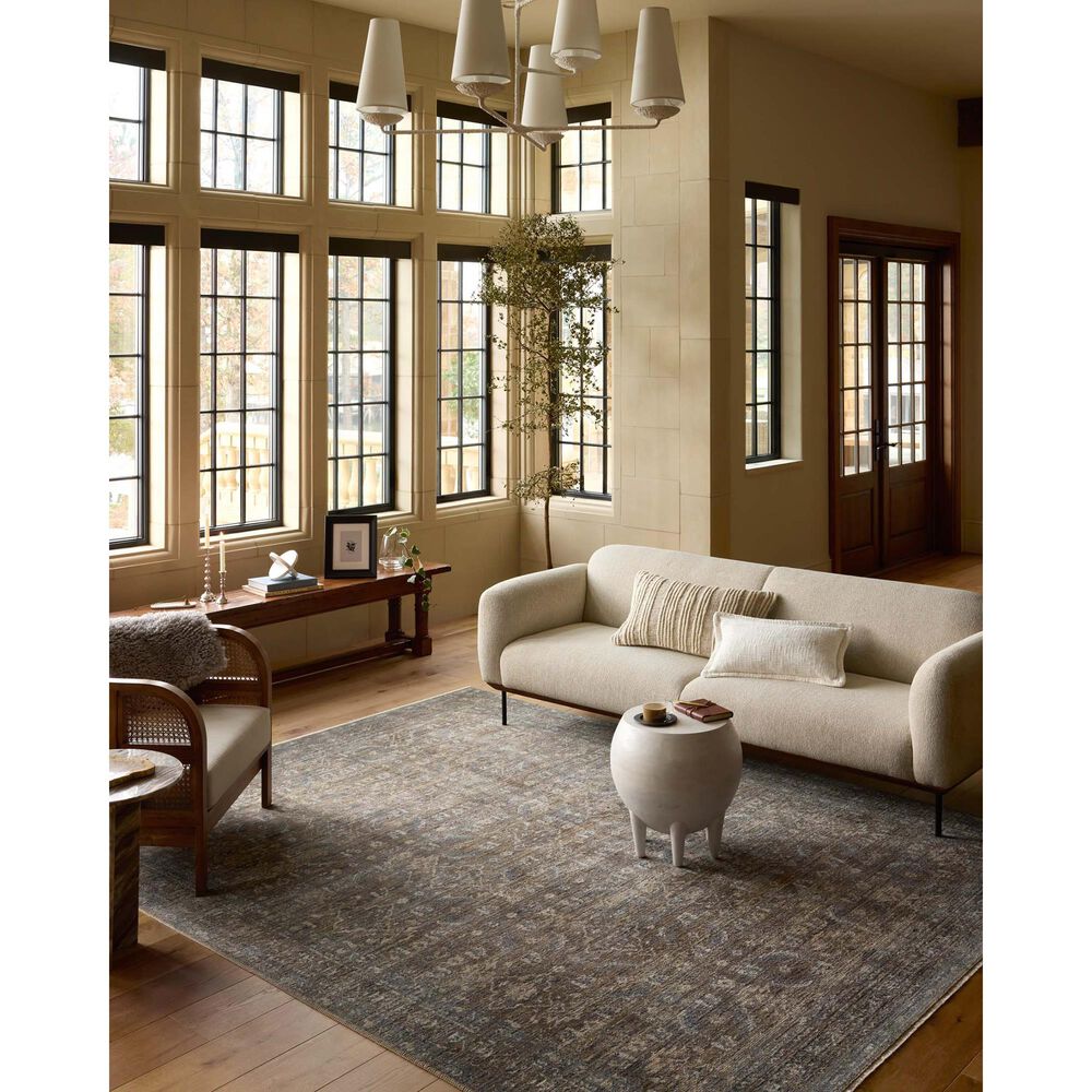 Loloi Heritage 4&#39; x 6&#39; Lagoon and Tobacco Area Rug, , large