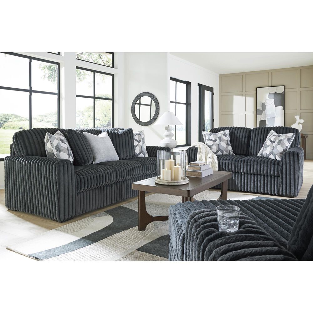 Ashley Midnight-Madness Stationary Sofa in Gunmetal, , large
