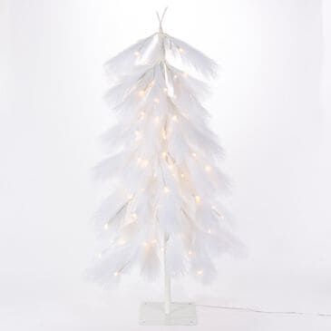 The Gerson Company 4" Downswept Tree with 190 Warm White Lights in White, , large