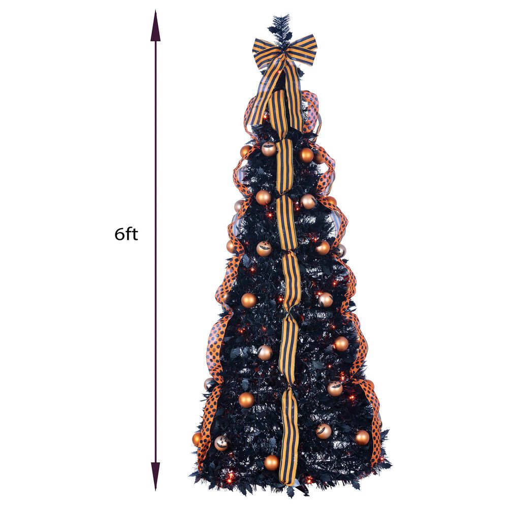 The Gerson Company 6&#39; Halloween Artificial Tree in Black, , large