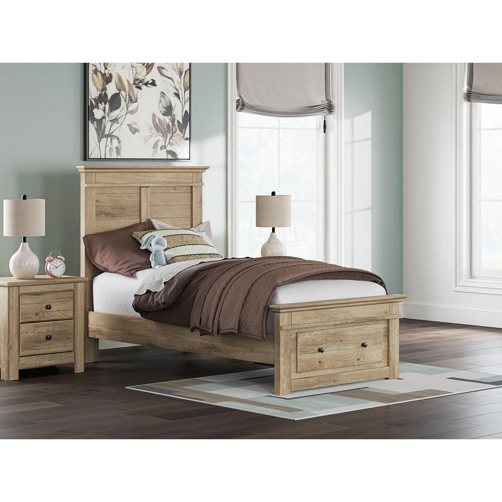 Ashley Makidern 2-Piece Twin Storage Bedroom Set with Drawer in Natural Brown, , large