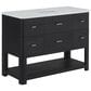 James Martin Vanities Lucian 48" Single Vanity in Carbon Oak with 3 cm White Zeus Quartz Top, , large