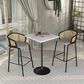 Leisuremod LeisureMod Verve Collection Modern Bar Height Table Black Base with 27 Square Marbleized White Laminated  Top, , large