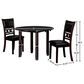 New Heritage Gia 3-Piece Round Drop Leaf Dining Set in Ebony, , large
