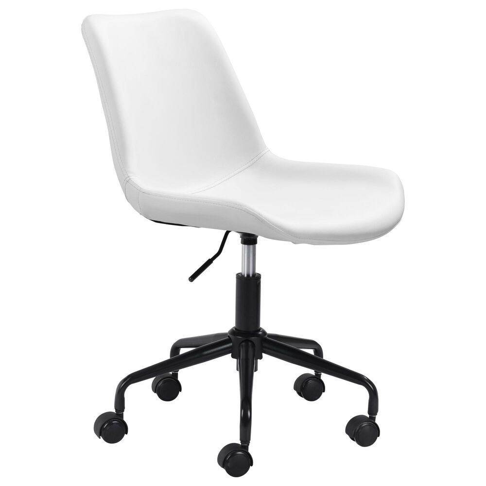Zuo Modern Byron Office Chair in White and Black, , large