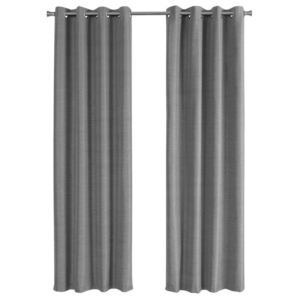 Monarch Specialties 84" x 52" Blackout Curtain Panel in Grey (Set of 2), , large