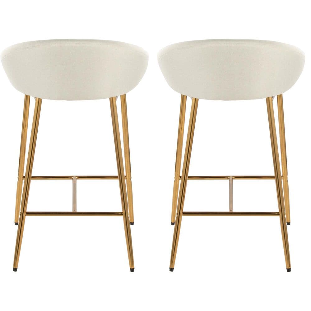 Lumisource Matisse Counter Stool with Cream Cushion in Gold &#40;Set of 2&#41;, , large