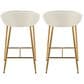 Lumisource Matisse Counter Stool with Cream Cushion in Gold (Set of 2), , large