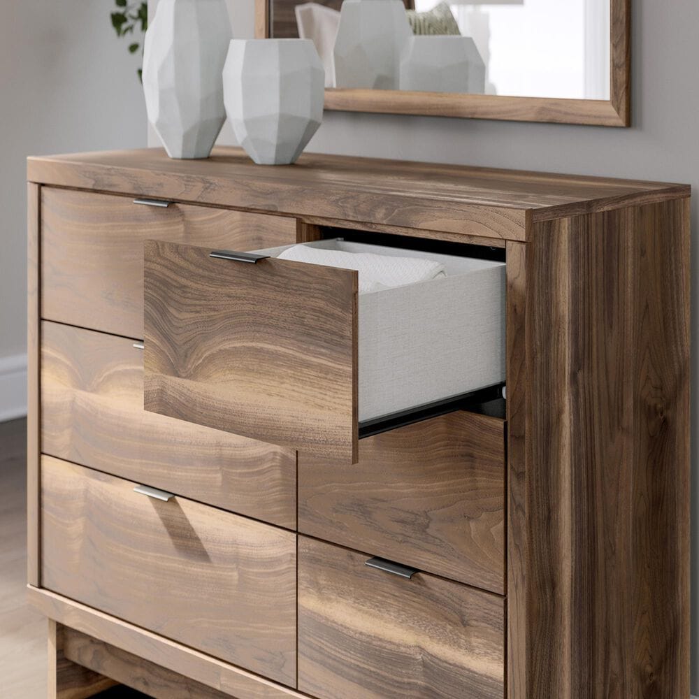 Ashley Chirason 51&quot; 6-Drawer Dresser and Mirror in Brown, , large