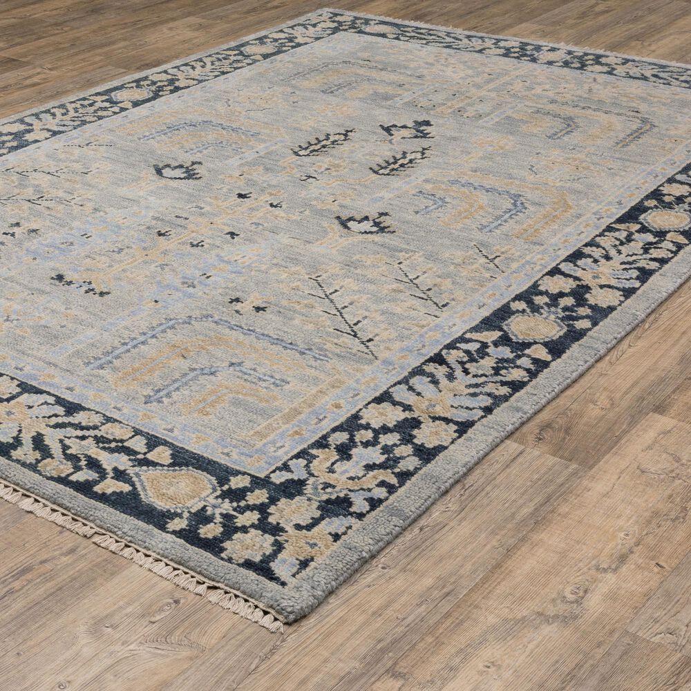 Oriental Weavers Majorca MAJ04 Grey and Blue 9&#39; x 12&#39; Area Rug, , large