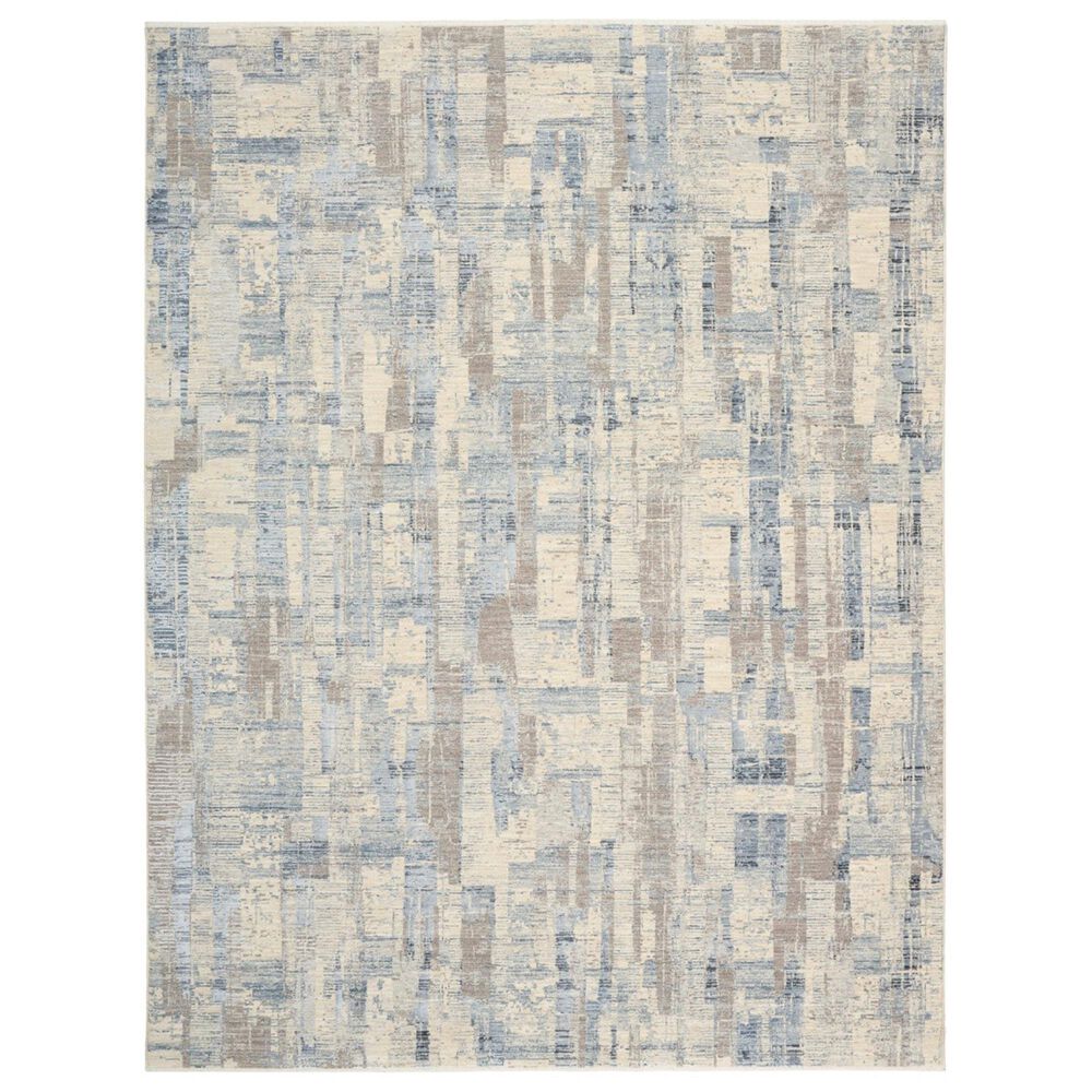 Nourison Drift Blue and Beige 7"10" x 10"2" Area Rug, , large