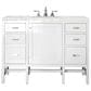 James Martin Vanities Addison 48" Single Bathroom Vanity in Glossy White with 3 cm Eternal Jasmine Pearl Quartz Top and Rectangular Sink, , large