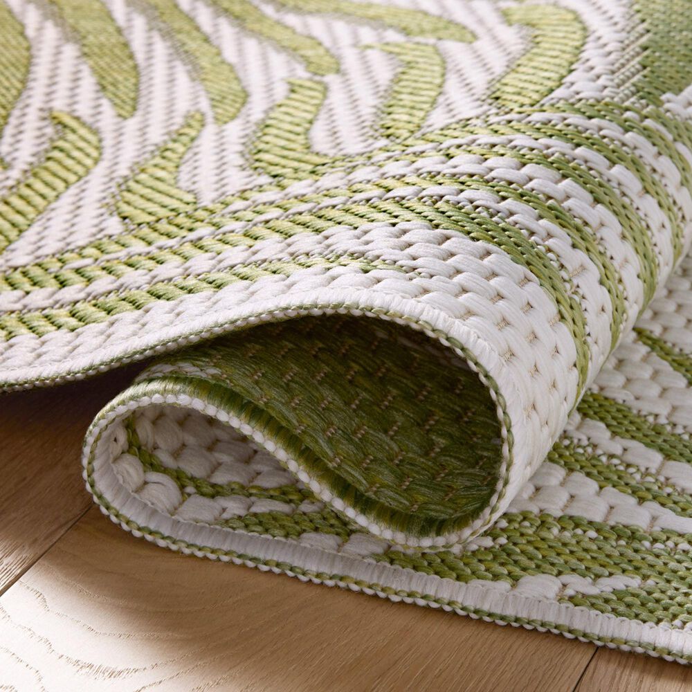 Loloi Easton Ivory and Green 6&#39;7&quot; x 9&#39;4&quot; Indoor/Outdoor Area Rug, , large
