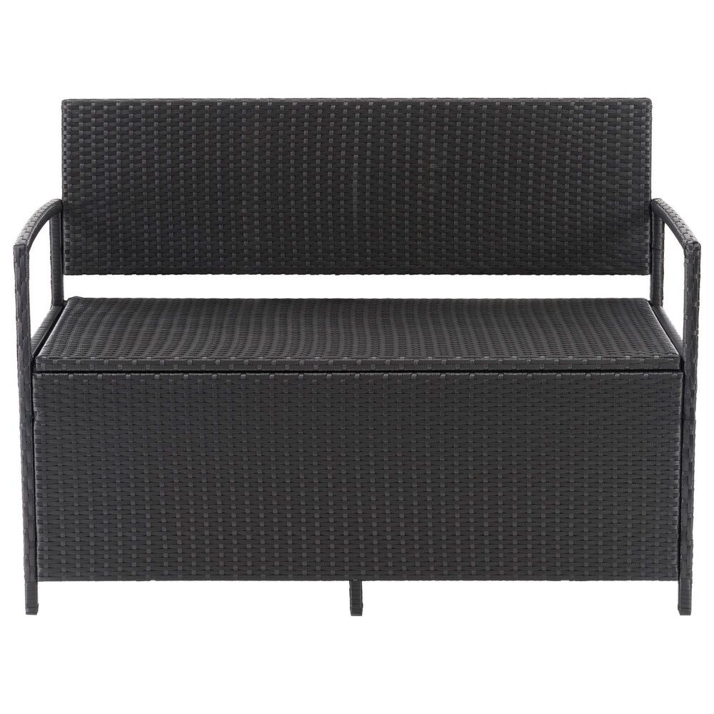 CorLiving Parksville Patio Storage Bench in Black NFM