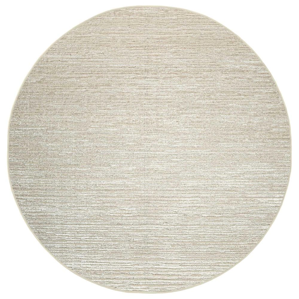 Radici USA Davide Striped 7"10" Round Beige Area Rug, , large