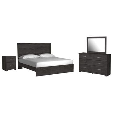 Ashley Belachime 4 Piece Queen Bedroom Set in Dark Charcoal, , large