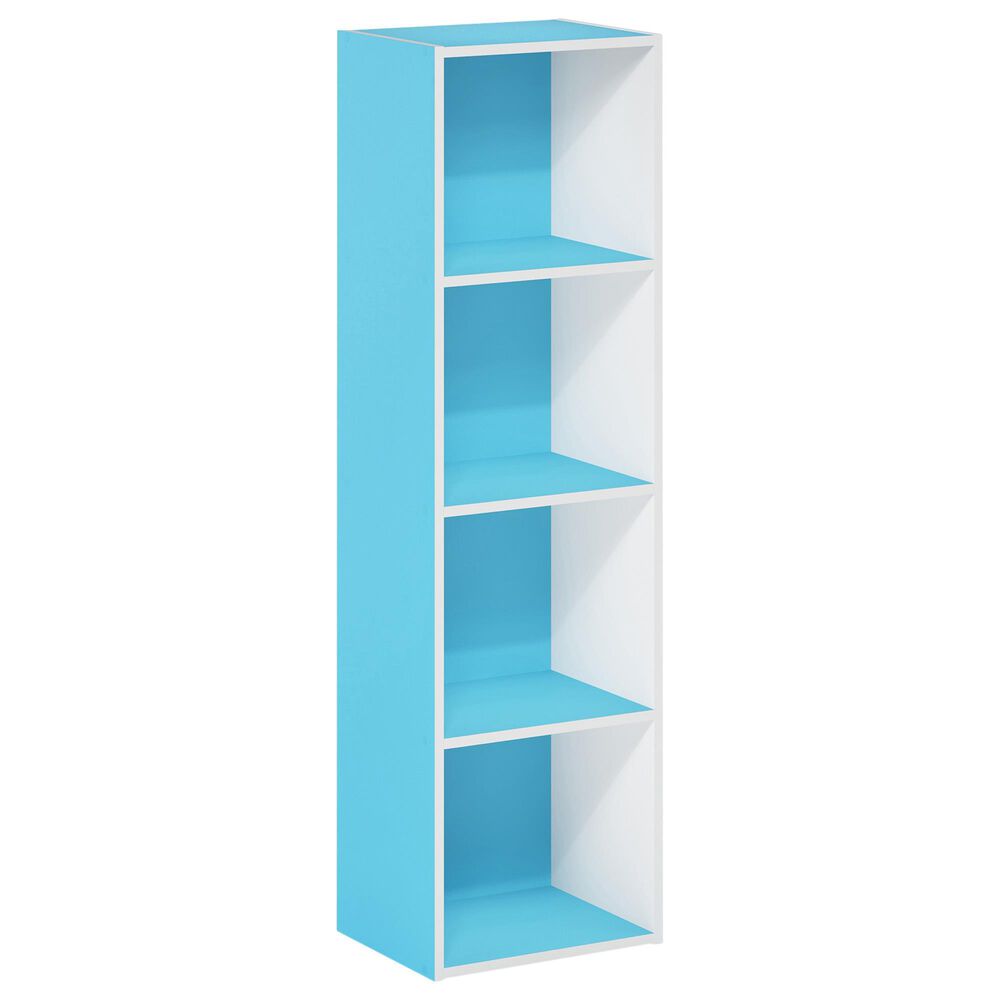 HOMLUX 4-Tier Open Shelf Display Organizer Bookcase in Light Blue and White, , large