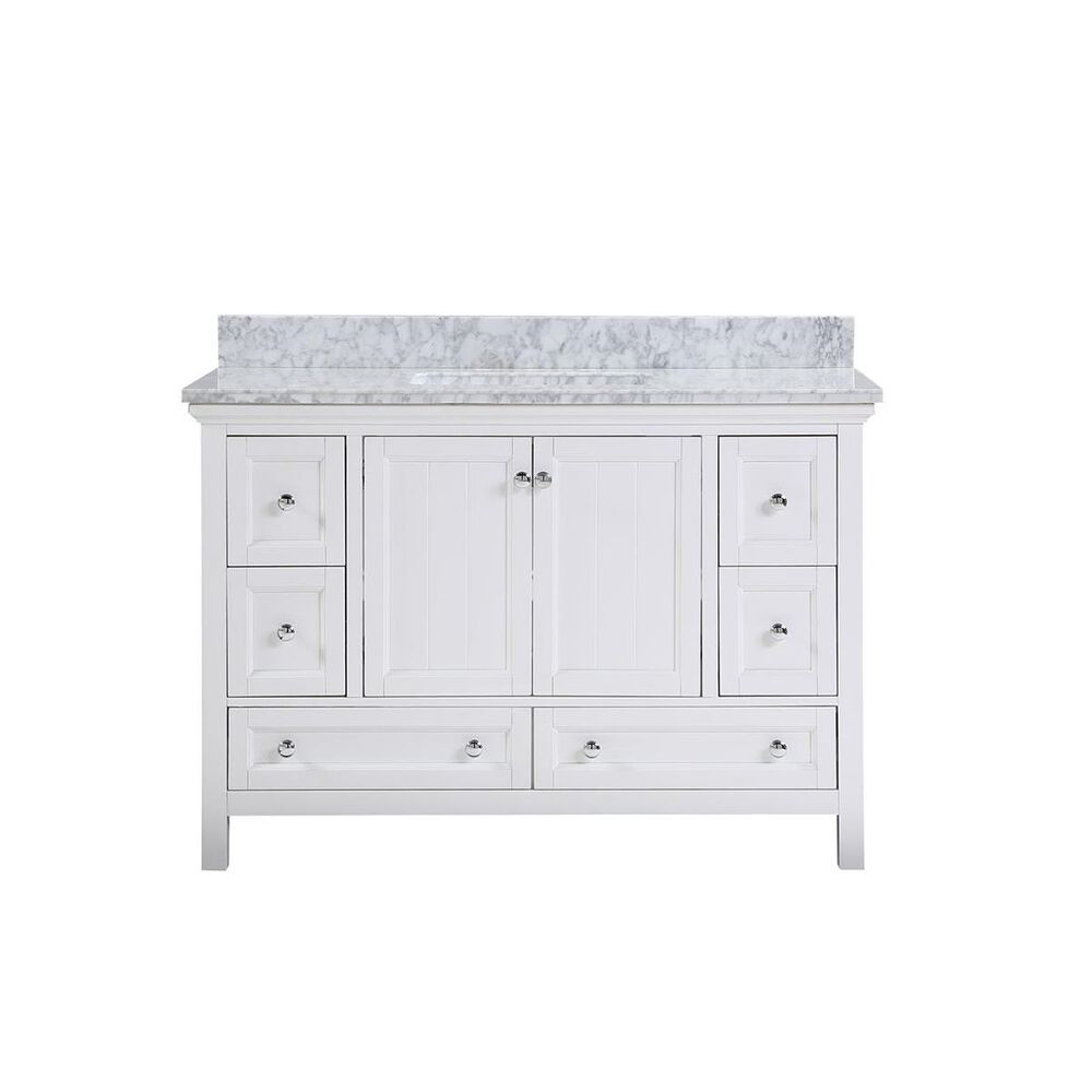 Aurafina Cunningham 48" Vanity with Top and Sink in Plantation White, , large