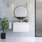 James Martin Vanities Mantova 35.4" Single Bathroom Vanity in Glossy White and Brushed Nickel with 2 cm Glossy White Solid Surface Top and Rectangular Sink, , large