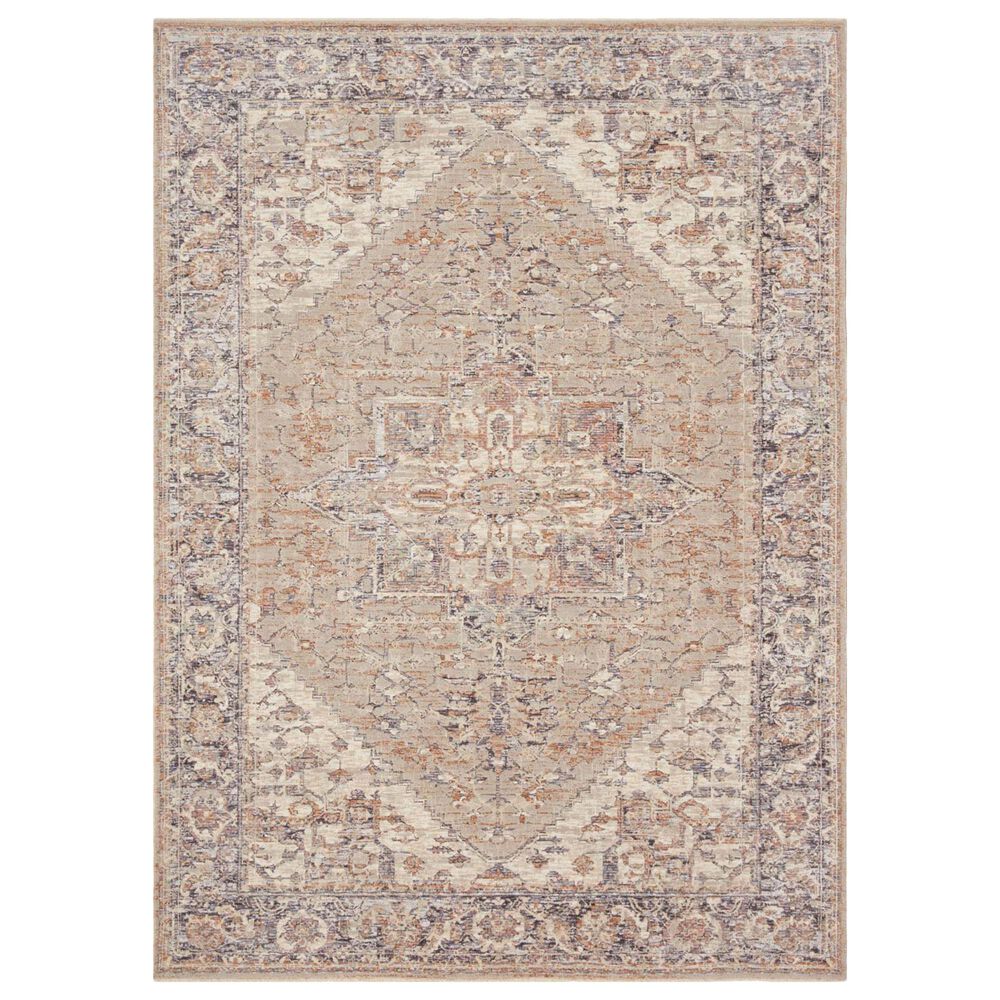 Loloi Faye FAY-01 5"3" x 7"9" Taupe and Denim Area Rug, , large