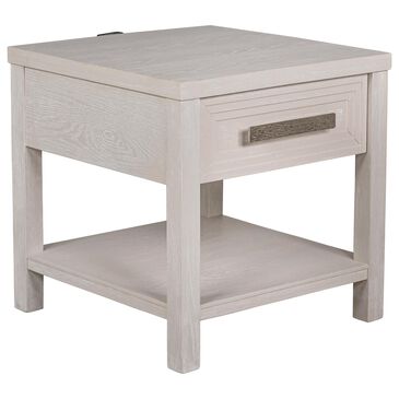 Mayberry Hill Avalanche End Table with USB in Antique White, , large