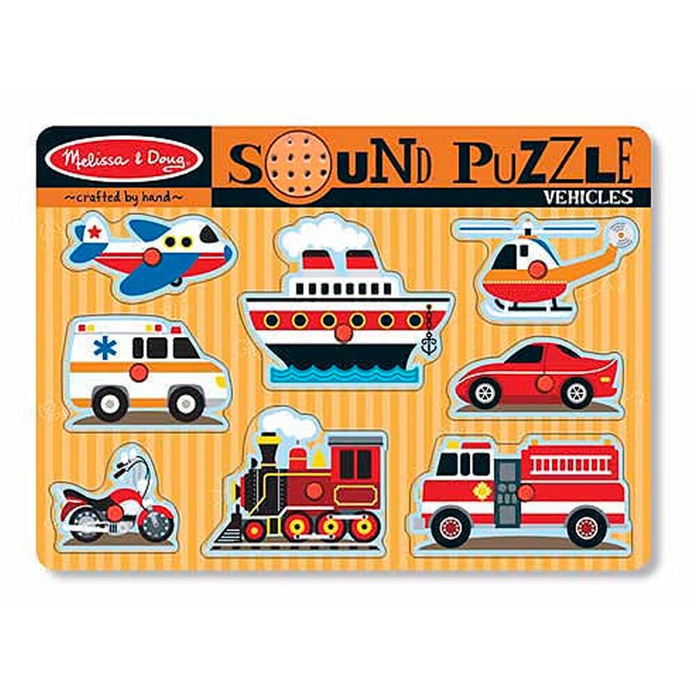 Melissa & Doug Vehicles Sound Puzzle - 8 Pieces, , large