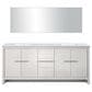 Lexora Home Lafarre 80" Double Bathroom Vanity in Rustic Acacia with 2 cm White Cultured Marble Top, Rectangular Sinks and 70" Mirror, , large